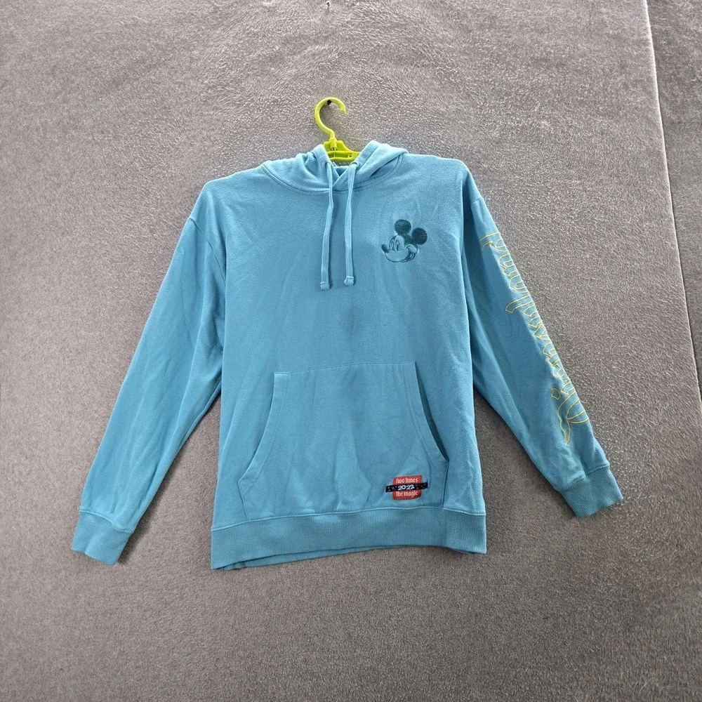 Disney Parks Women Hoodie M Blue 2022 Fleece Mickey Mouse Disneyland Resort - Picture 7 of 10